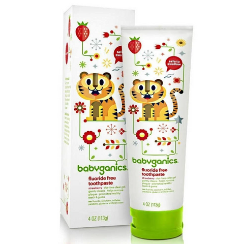 Babyganics Flouride-Free Toothpaste, Strawberry - 4 oz tube