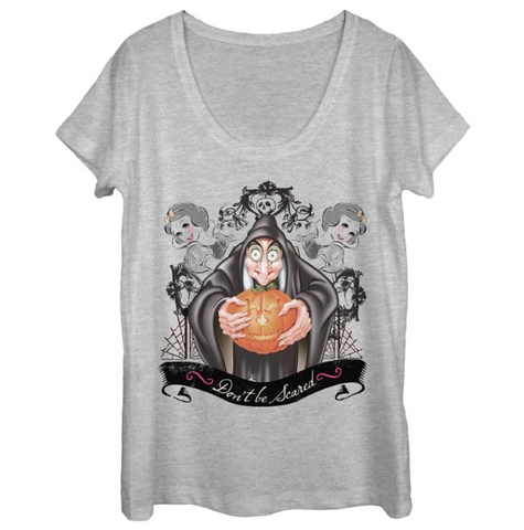 Snow White and The Seven Dwarves Halloween Witch Womens Graphic Scoop Neck